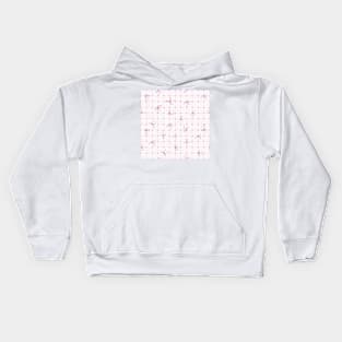 Coquette pink bows on a square patterned background Kids Hoodie